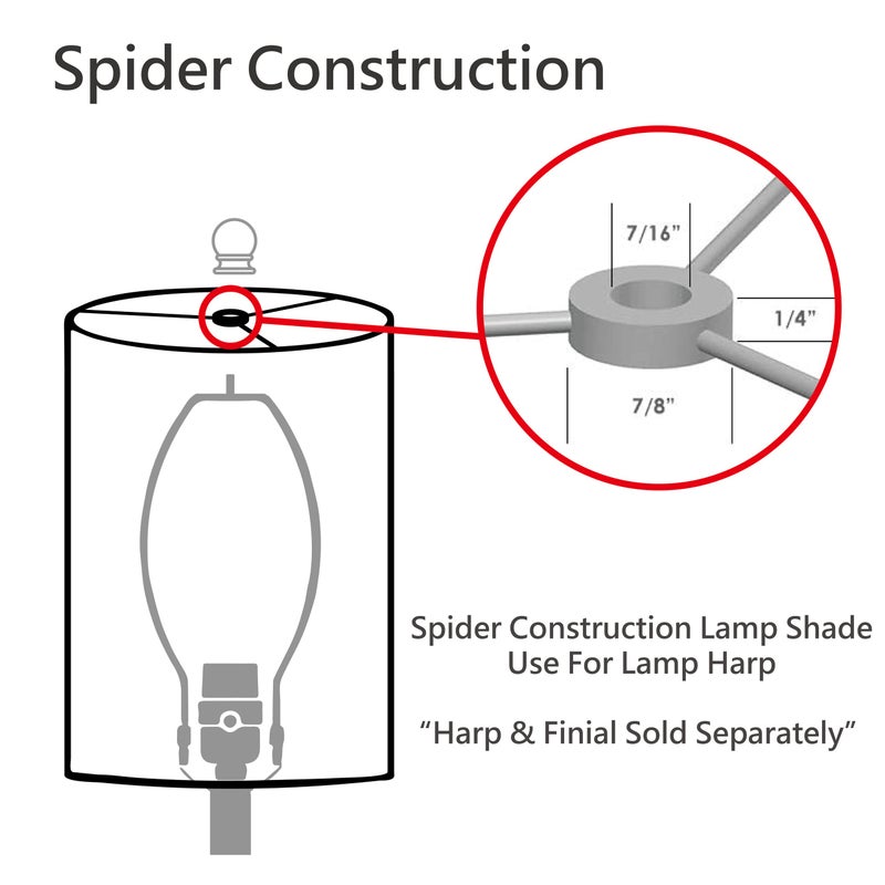 Aspen Creative 31261 Transitional Drum (Cylinder) Shaped Spider Fitter Lamp Shade in White Linen, 8" wide (8" x 8" x 11") - Image 5